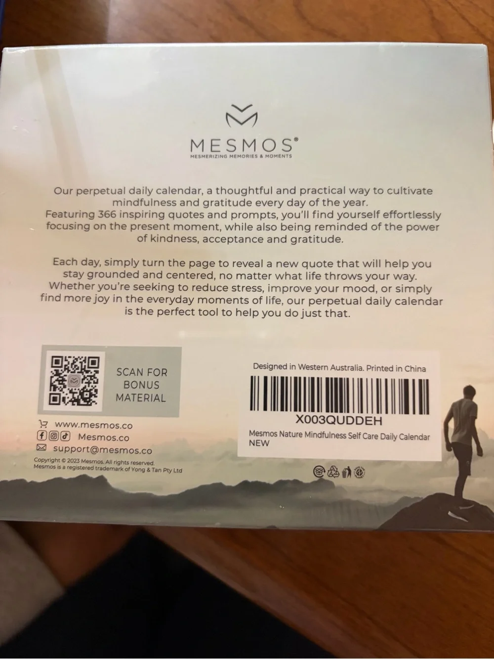 Mindfulness Self-Care Perpetual Calendar - Blue/ Pop Up Card Boxes